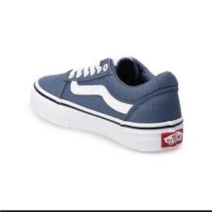 Vans Old Skool Sneakers Kids Youth Size 2 Blue White Low Top Skate Shoes